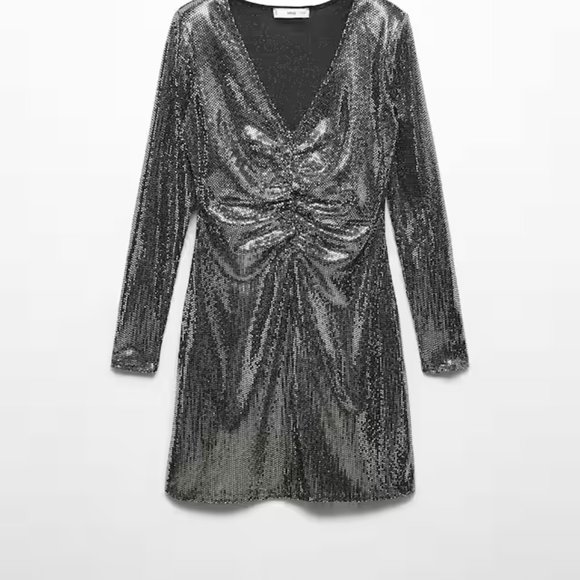 NWT Mango Pursed Sequined Dress - Size 4 - Picture 7 of 11